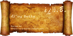 Őry Betta névjegykártya